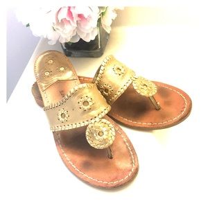 Jack Rogers gold sandals